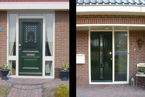 voordeuren met bijbehorende kozijnen en beglazing